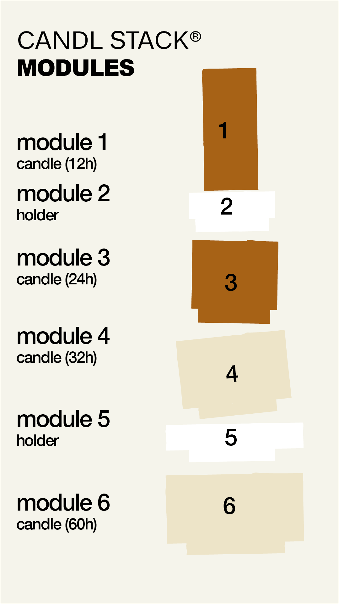 illustratie van een Beige Candl Stack van Stan Editions. Illustration of a beige Candl Stack from Stan Editions. Illustration d'un beige candl Stack de Stan Editions.