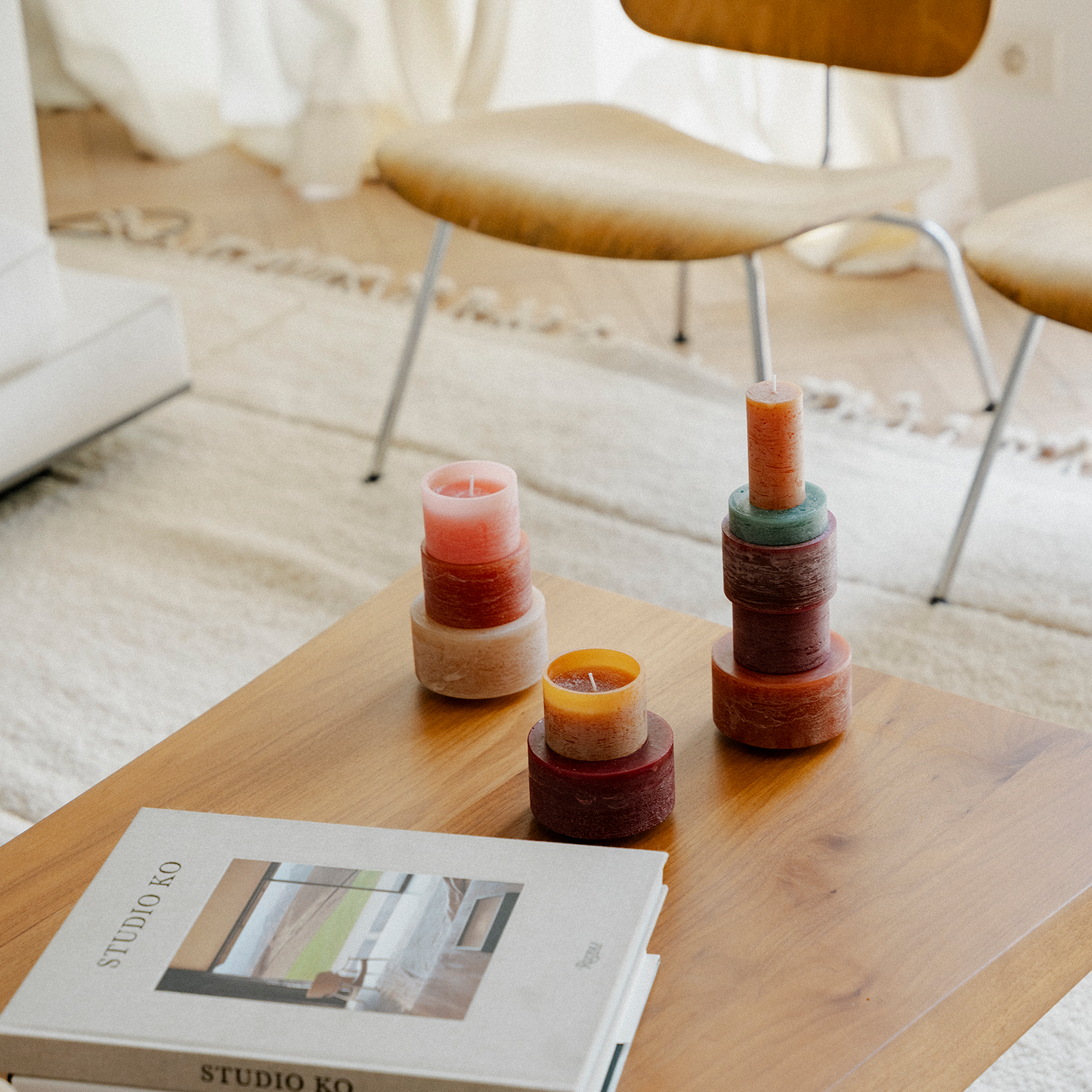 MODULES TABLE SET Curated candles Warm Colors