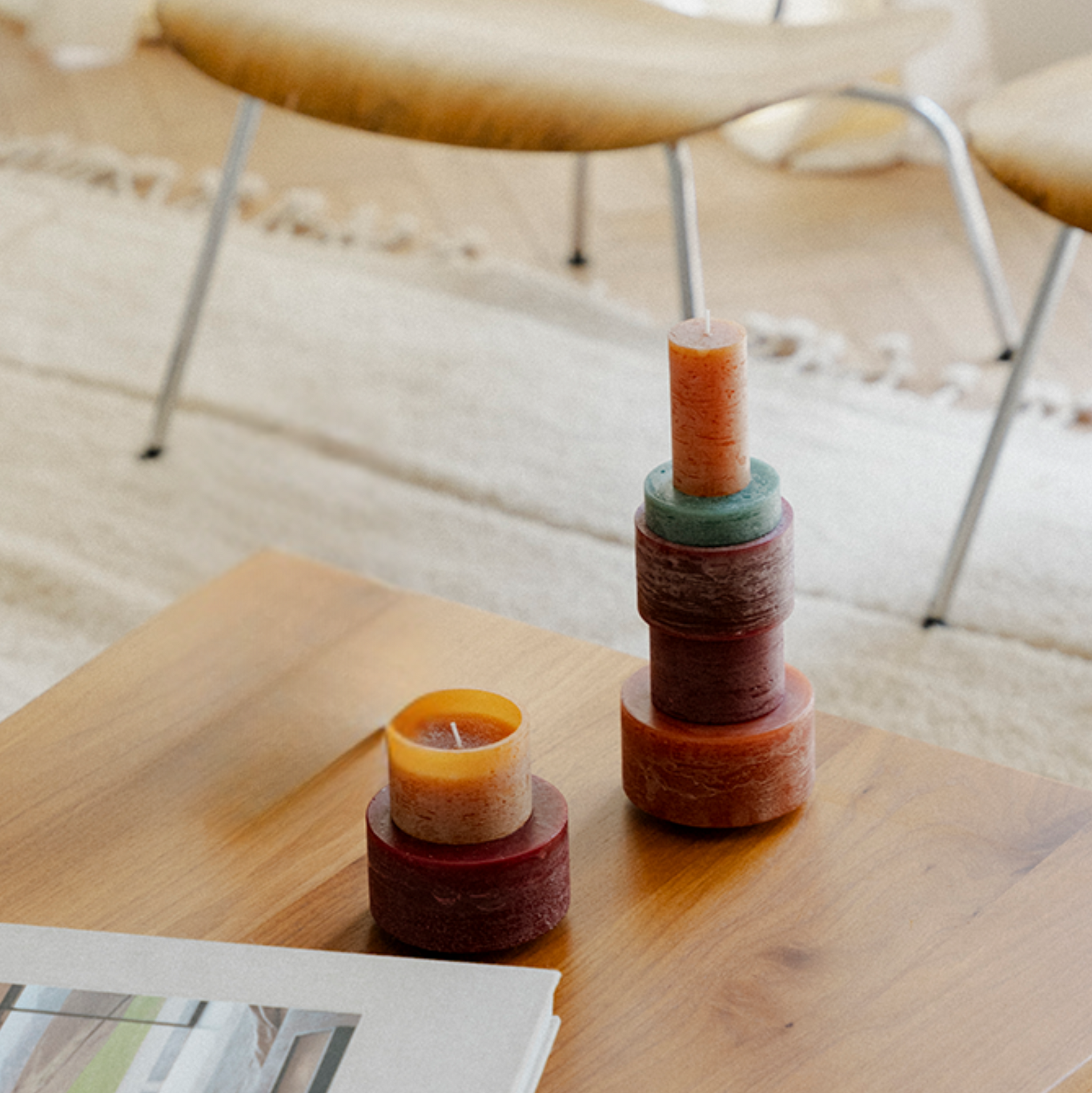 MODULES TABLE SET Curated candles Warm Colors